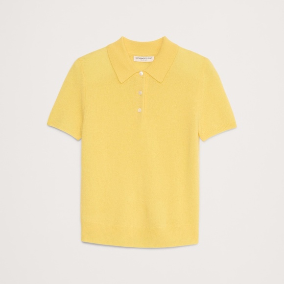 Banana Republic Lightweight Cashmere Short-Sleeve Sweater Polo - Picture 4 of 4